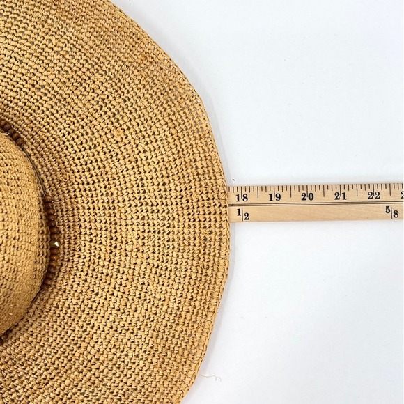 HATattack New York Straw Floppy Sun Hat Womens One Size Beaded Beach Vacation - Picture 15 of 16